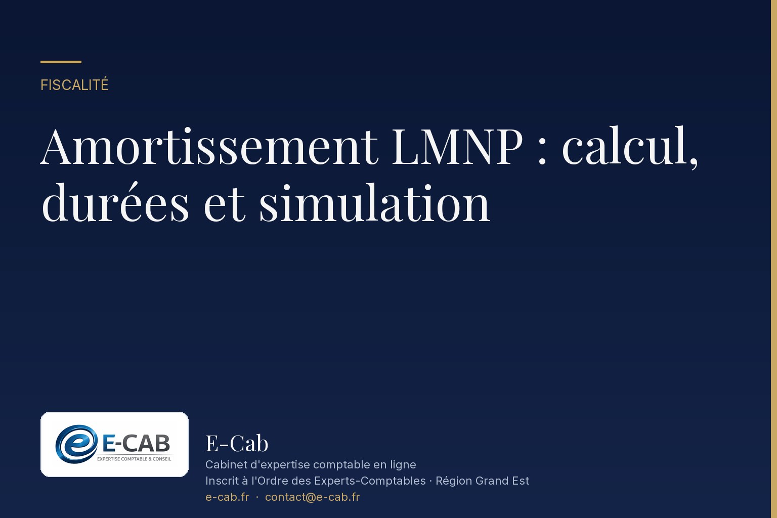 Amortissement LMNP : calcul, durées et simulation
