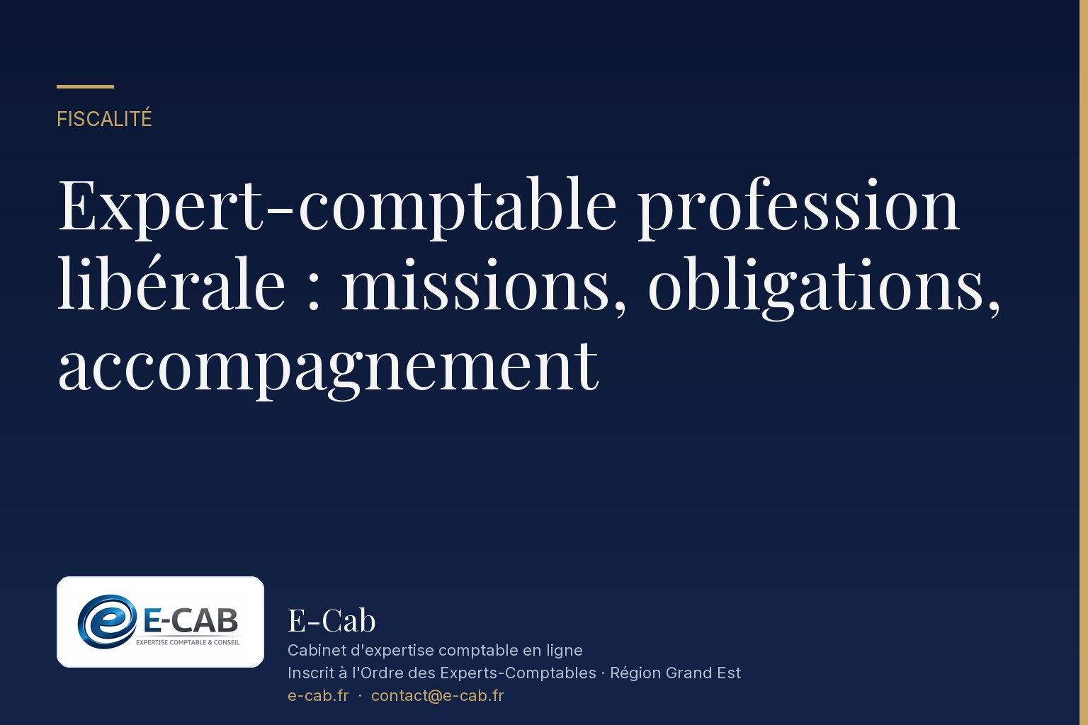 Expert-comptable profession libérale : missions, obligations, accompagnement