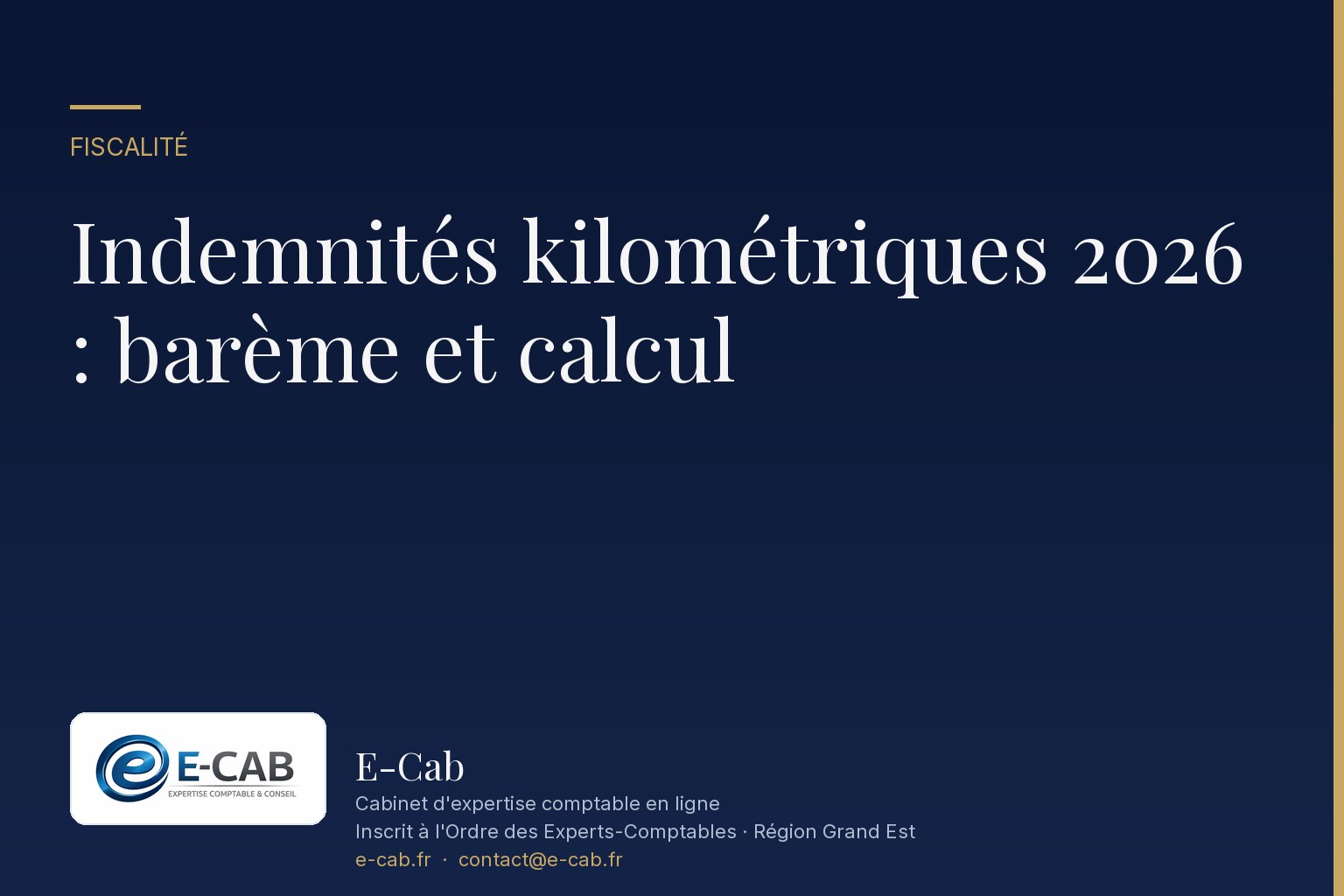 Indemnités kilométriques 2026 : barème et calcul