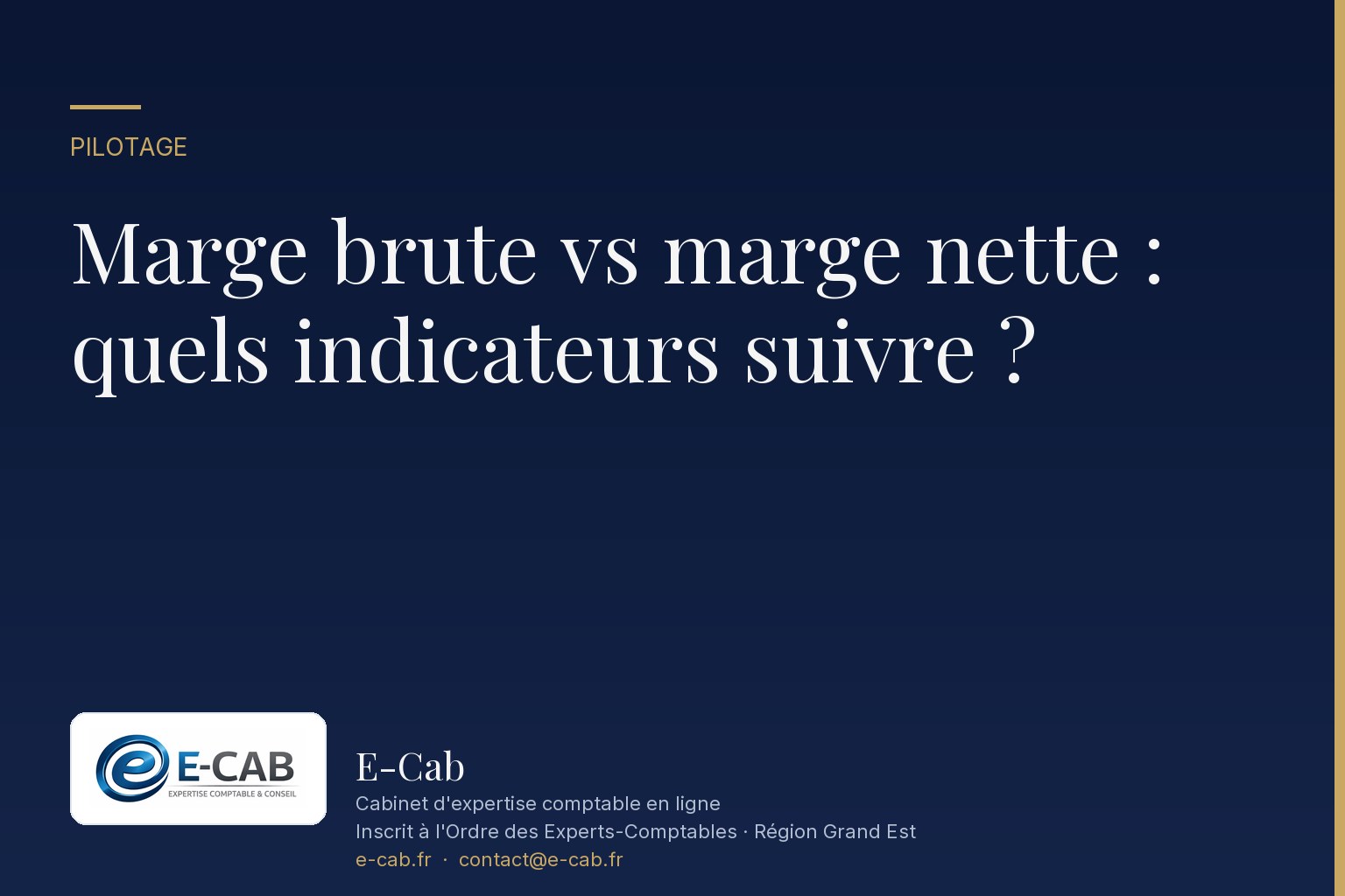 Marge brute vs marge nette : quels indicateurs suivre ?