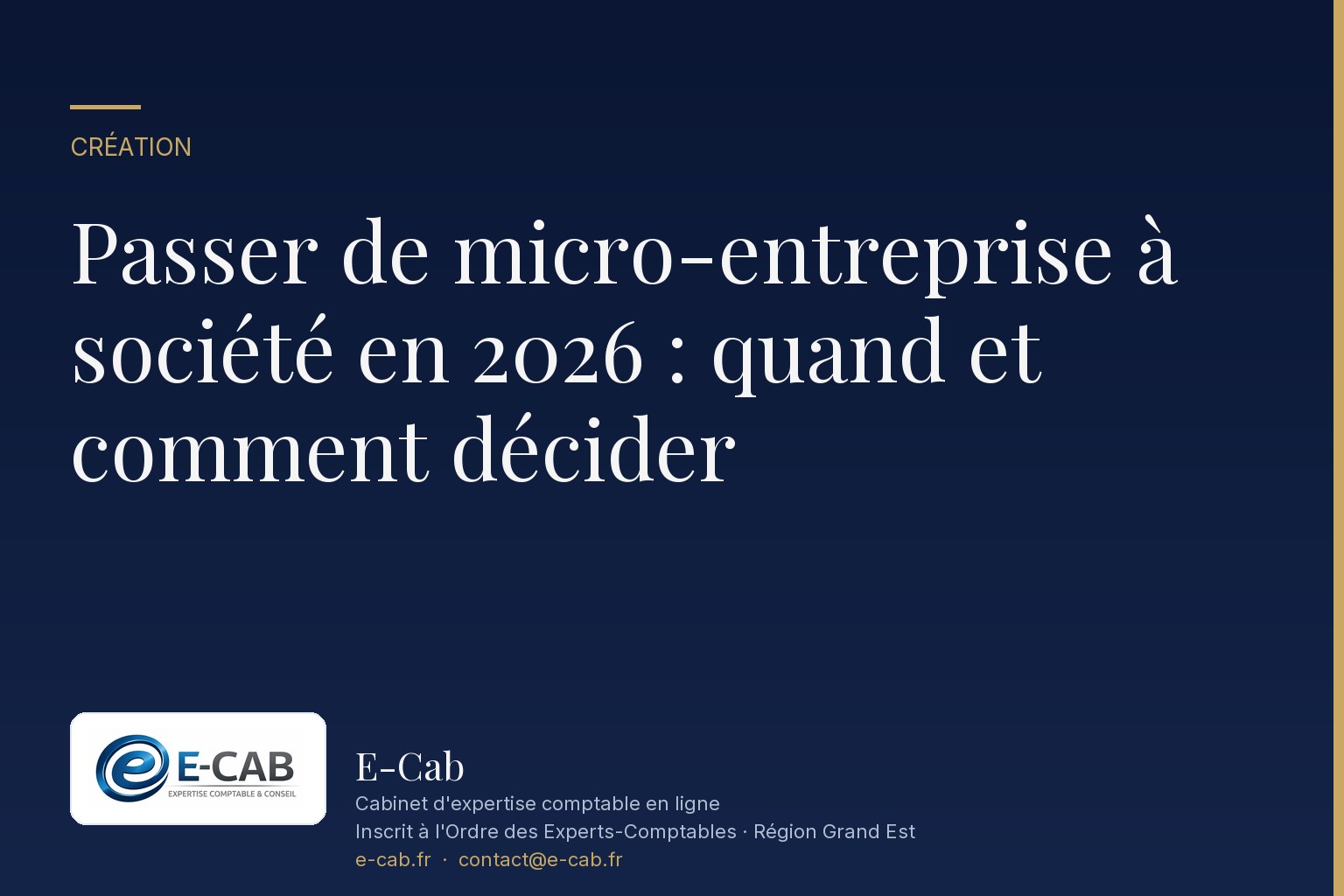 Passer de micro-entreprise à société en 2026 : quand et comment décider