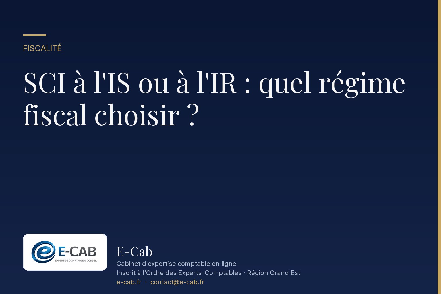 SCI à l'IS ou à l'IR : quel régime fiscal choisir ?