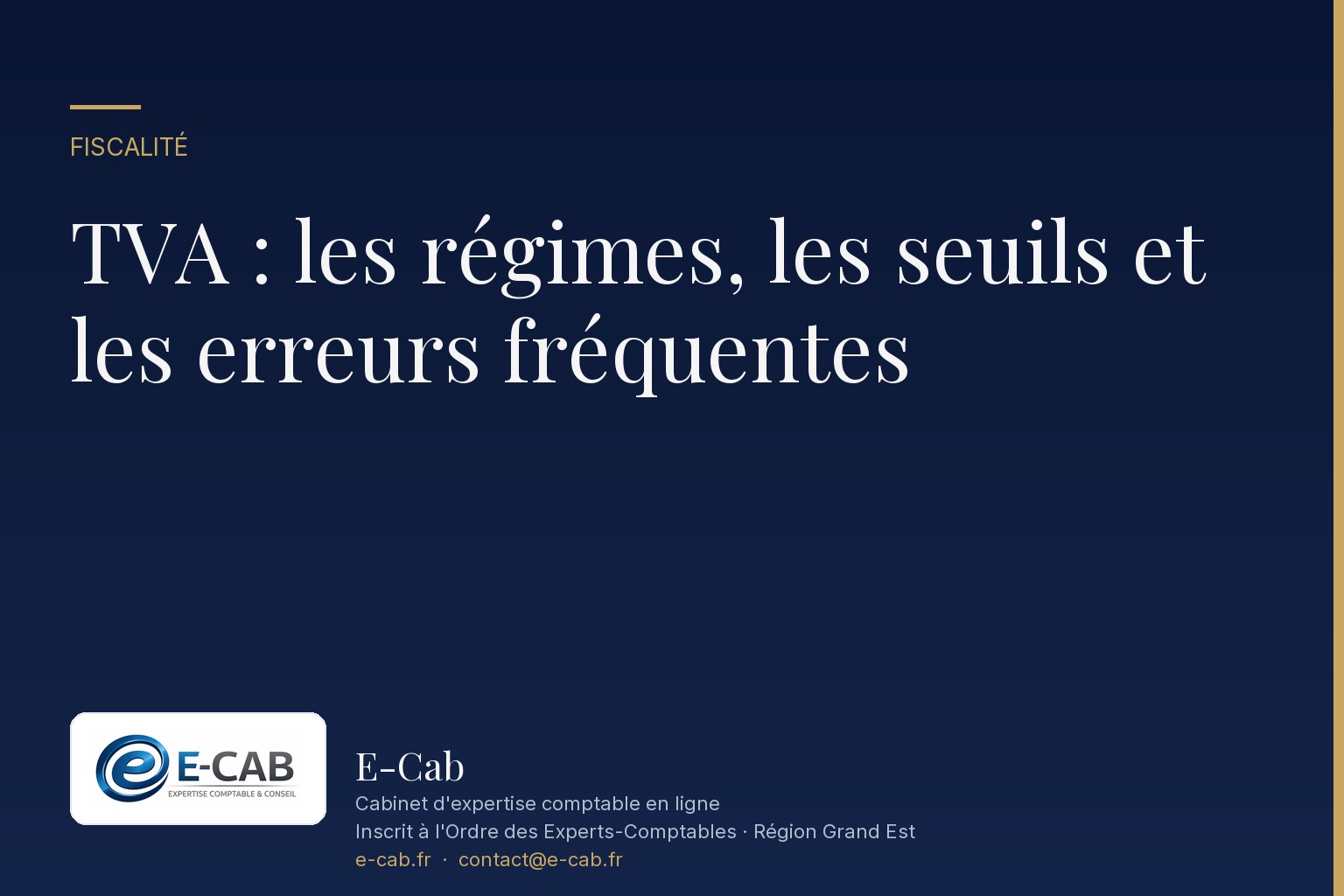 TVA : les régimes, les seuils et les erreurs fréquentes